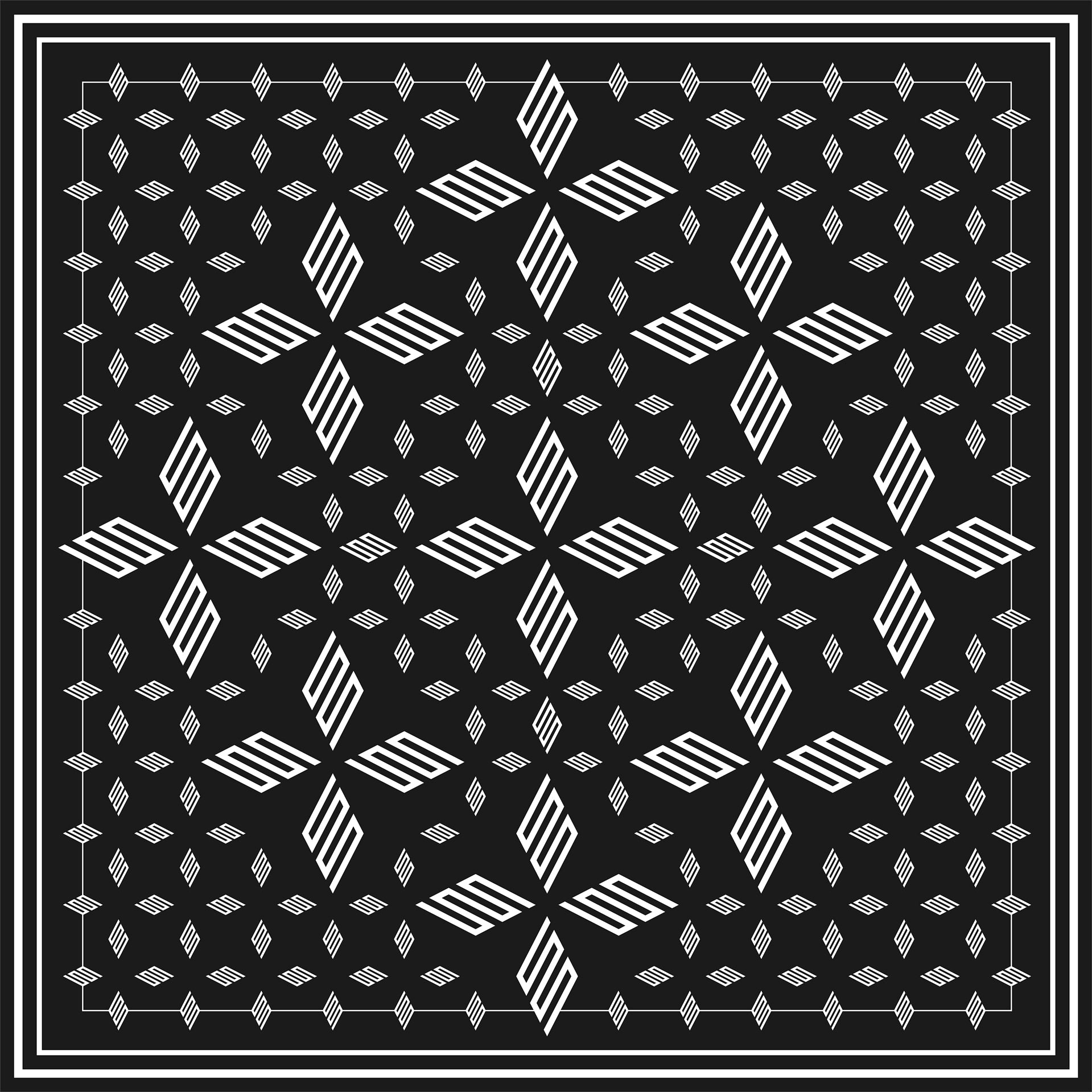 SEEQS "MONOCHROME"  BLACK BANDANA