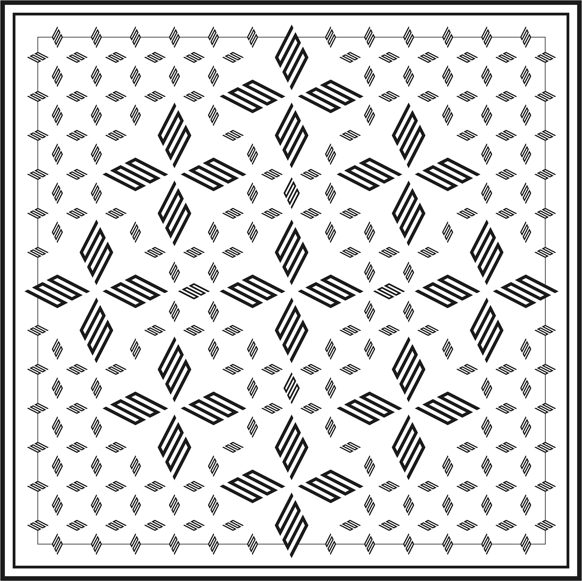 SEEQS "MONOCHROME"  WHITE BANDANA